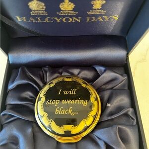 Halcyon Days Black and Gold Compact
